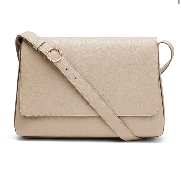 Cuyana Handbags - NWOT Cuyana Stone Pebbled Leather 13” Messenger Bag